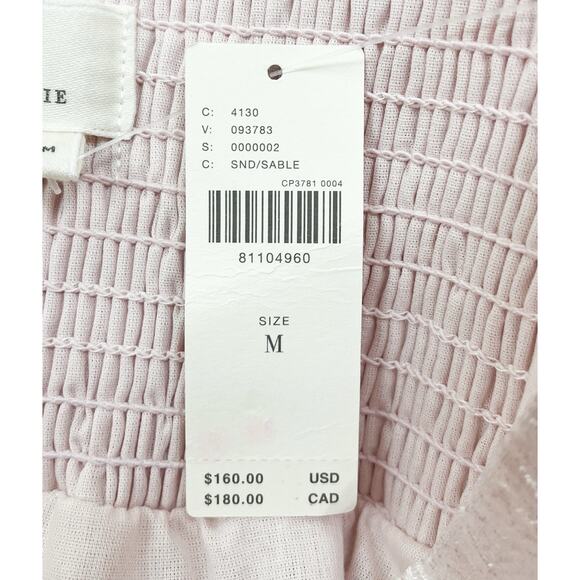 Anthropologie Textured Puff-Sleeve Midi Dress Light Pink Size Medium NEW - Picture 7 of 10